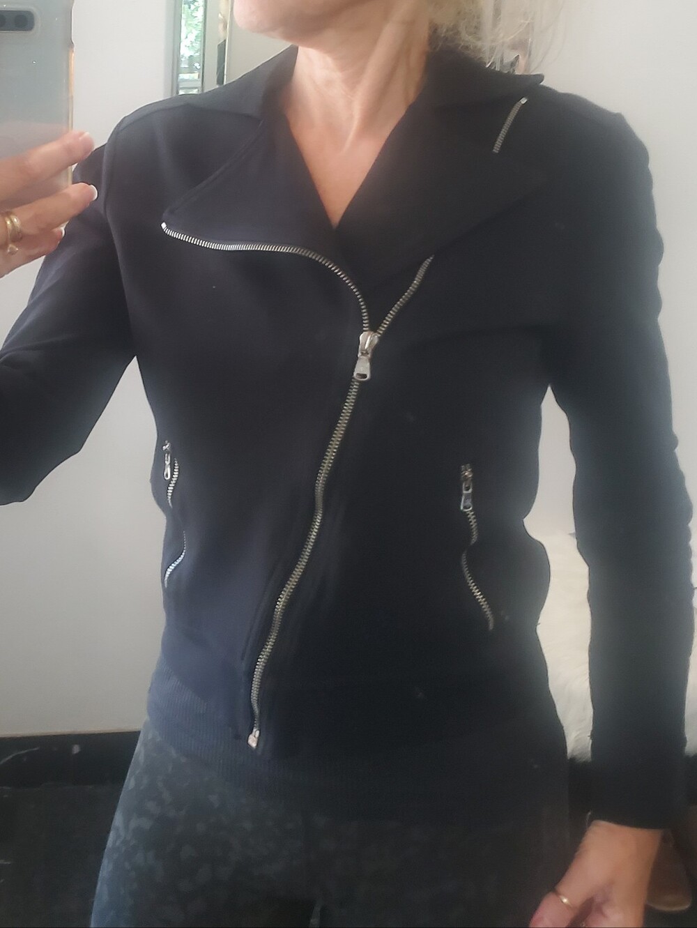Y2K Lauren Ralph Lauren Petite Moto Jacket Sweater